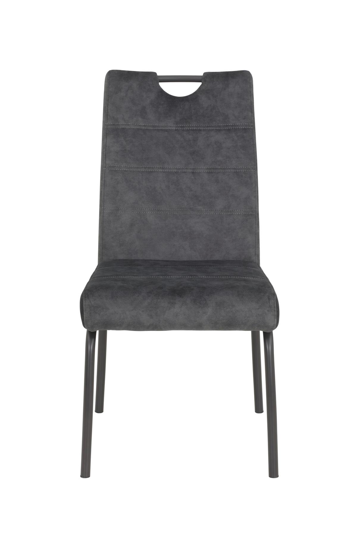 Stuhl-Set Evelyn I S 4er-Set - Anthrazit/Grau, MODERN, Textil/Metall (50/97/62cm) - MID.YOU