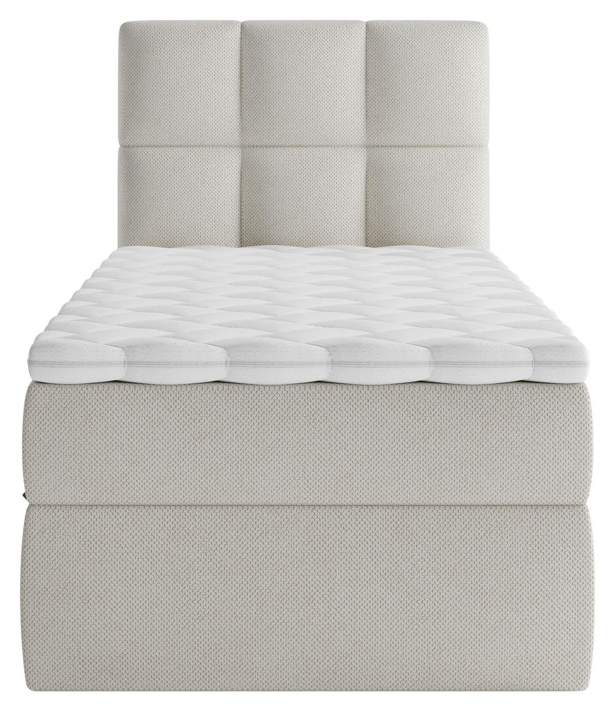 Boxbett mit Topper & Bettkasten 90x200 Polly - Creme/Schwarz, MODERN, Holz/Holzwerkstoff (90/200cm) - MID.YOU
