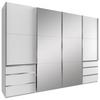 Schwebetürenschrank M. Spiegel + Laden 300cm Level 36a, Weiß - Weiß, MODERN, Glas/Holzwerkstoff (300/216/65cm) - MID.YOU