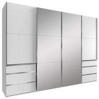 Schwebetürenschrank M. Spiegel + Laden 300cm Level 36a, Weiß - Weiß, MODERN, Glas/Holzwerkstoff (300/216/65cm) - MID.YOU