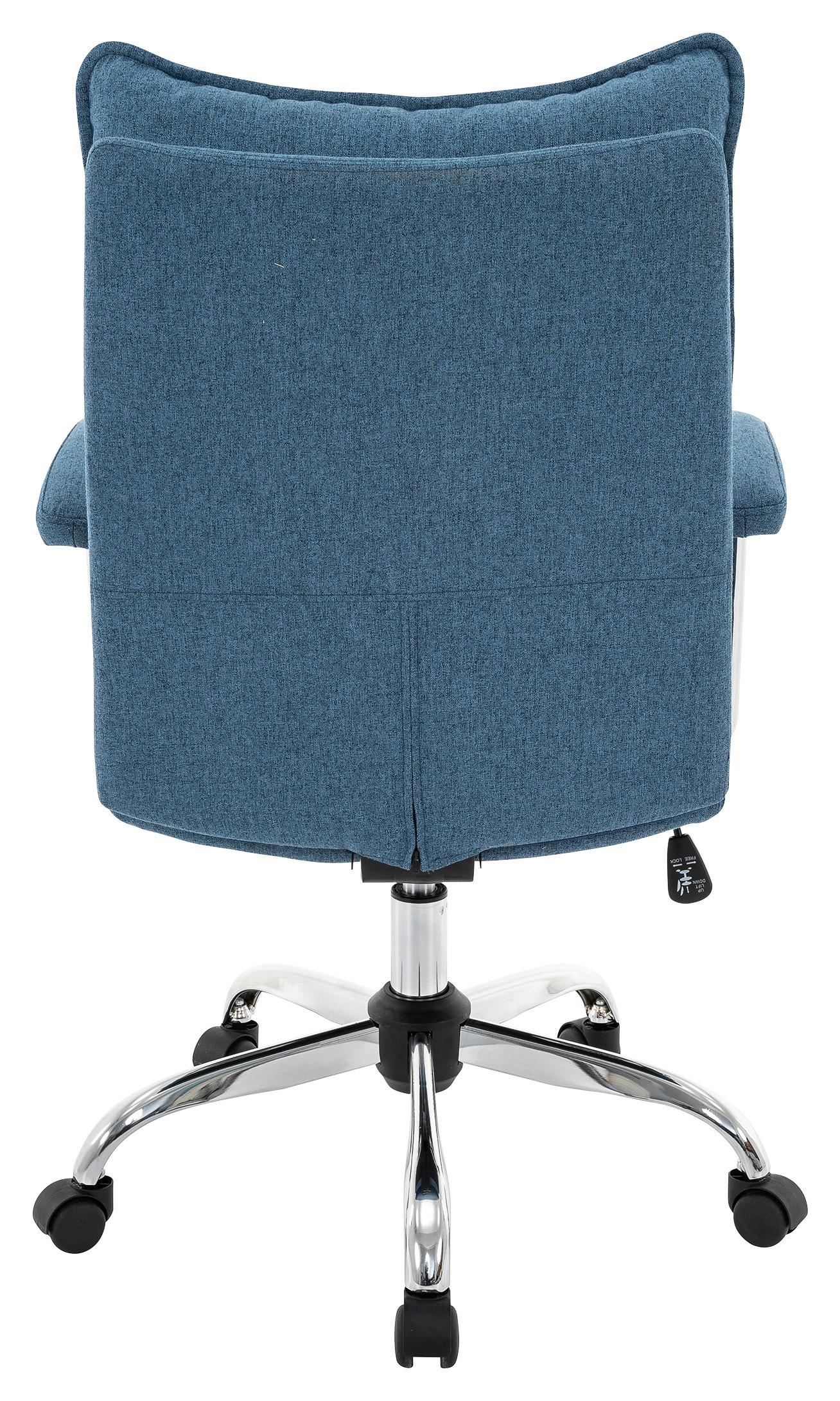 Drehstuhl Wien 2 - Blau/Chromfarben, MODERN, Kunststoff/Textil (61/96-104/66cm)