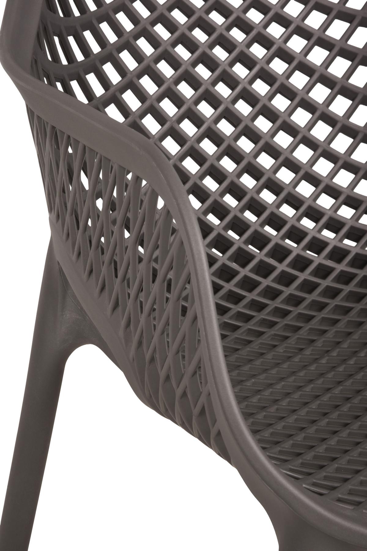 GARTENSTUHL-SET STUHL LAURIA,ANTHRAZIT,2ER SET - Anthrazit, MODERN, Kunststoff (53/82/60cm) - Gardenson