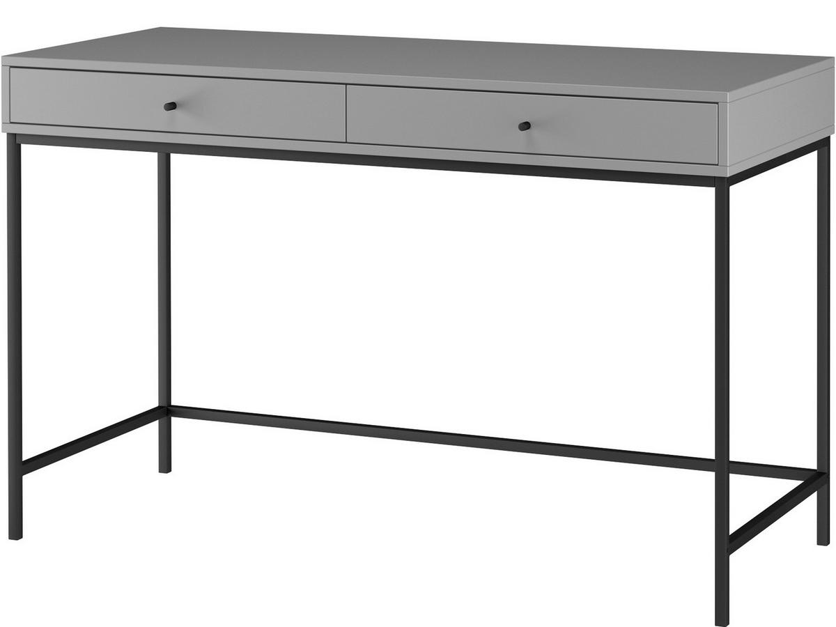 Schreibtisch Celine Grau B: 120cm - Schwarz/Grau, Design, Holzwerkstoff/Metall (120/76/50cm) - MID.YOU