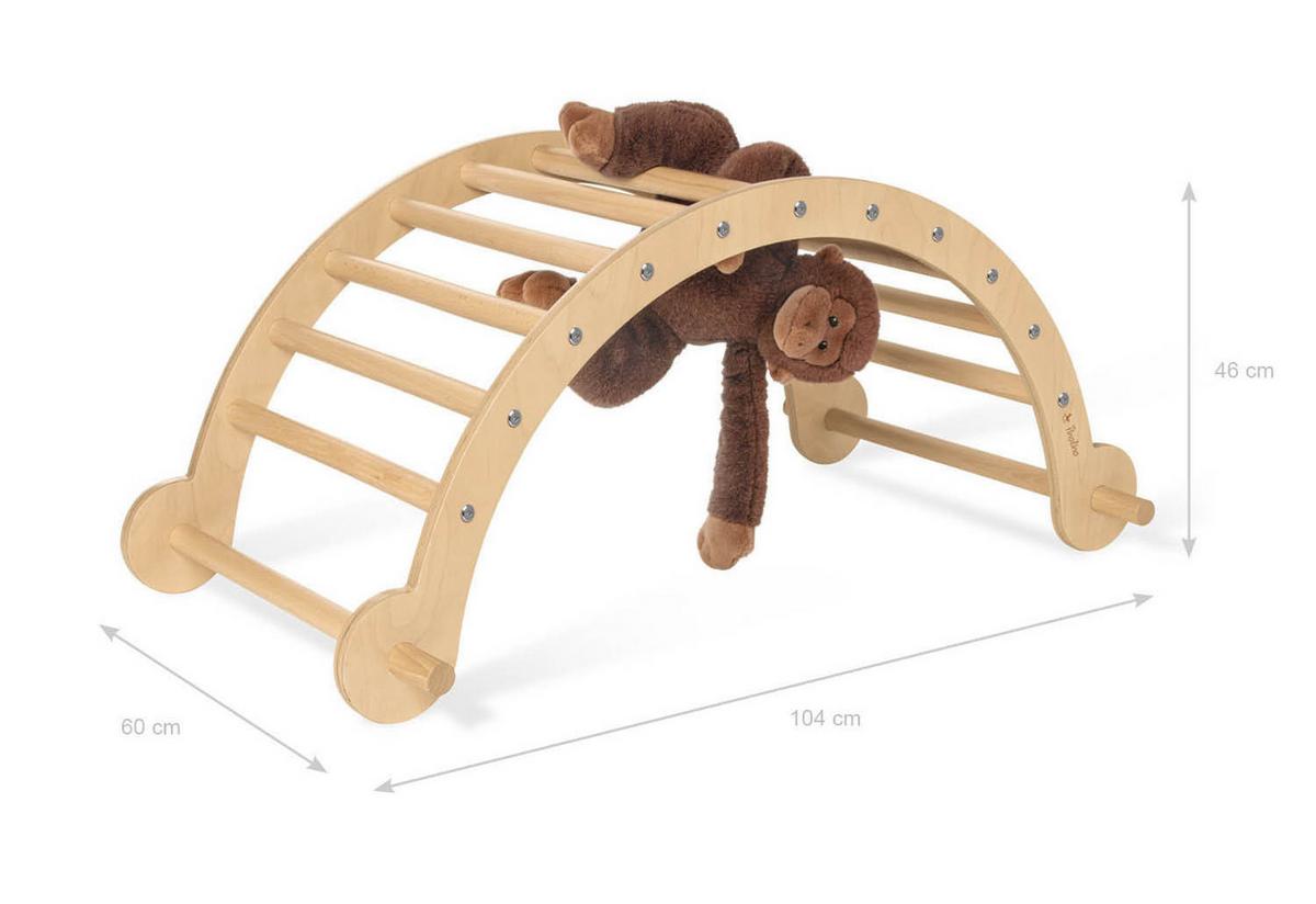 Kletterbogen und Wippe Kari - Birkefarben/Buchefarben, Basics, Holz (104/46cm) - Pinolino
