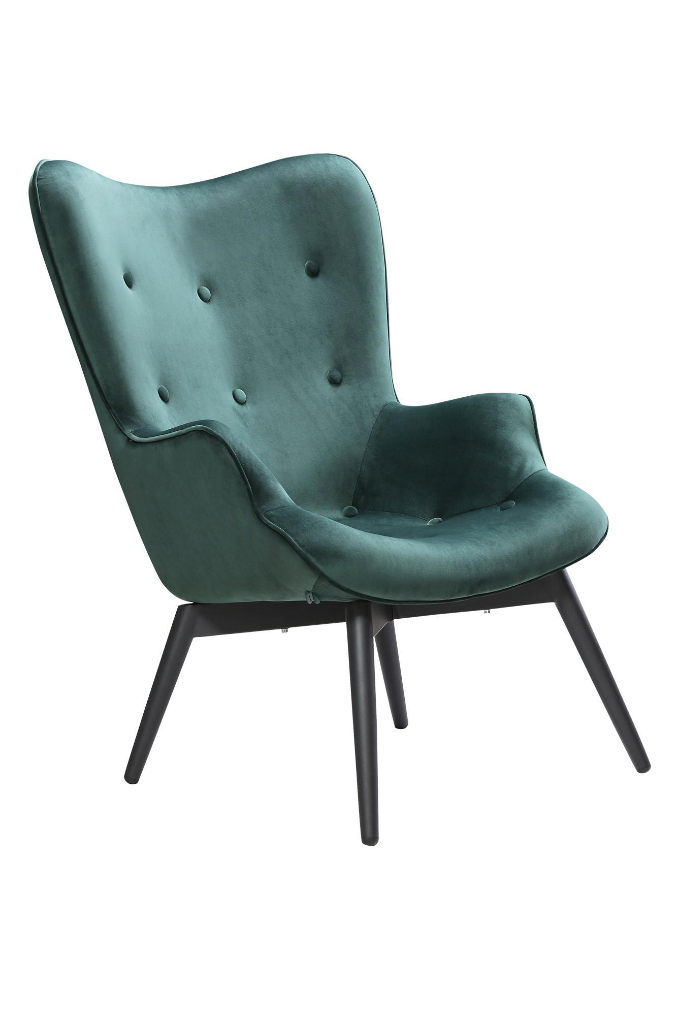 Sessel Grün B: 80 Cm - Schwarz/Grün, MODERN, Textil (80/92/99cm) - Livetastic