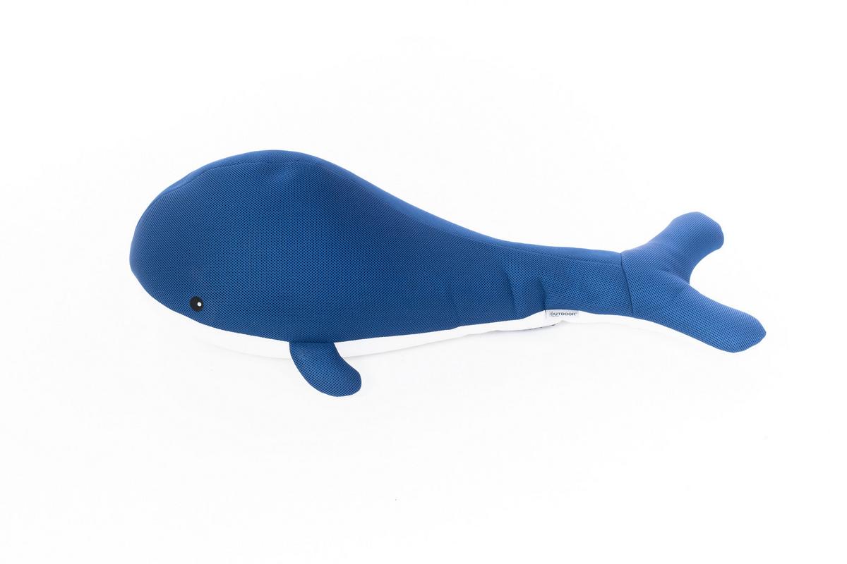 Schwimmtier Wal Blau, L/B/H: 50x104x30cm - Blau, KONVENTIONELL, Textil (50/104/30cm)