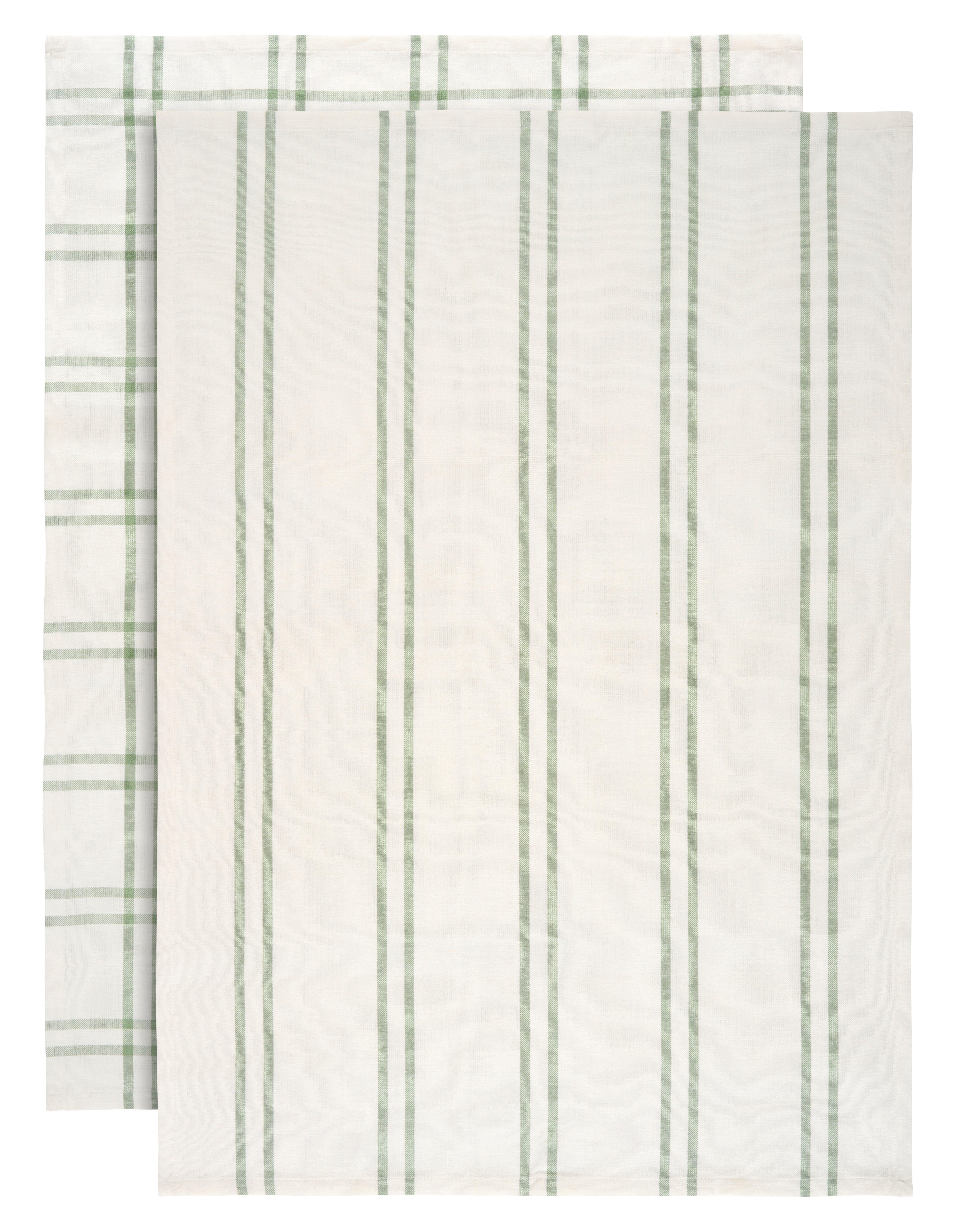 Sada utěrek Alice, 50/70cm - bílá/šalvějově zelená, Konvenční, textil (50/70cm) - Mömax