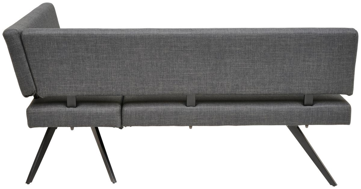 Eckbank Andros - Dunkelgrau/Schwarz, KONVENTIONELL, Textil/Metall (190/150cm) - MID.YOU