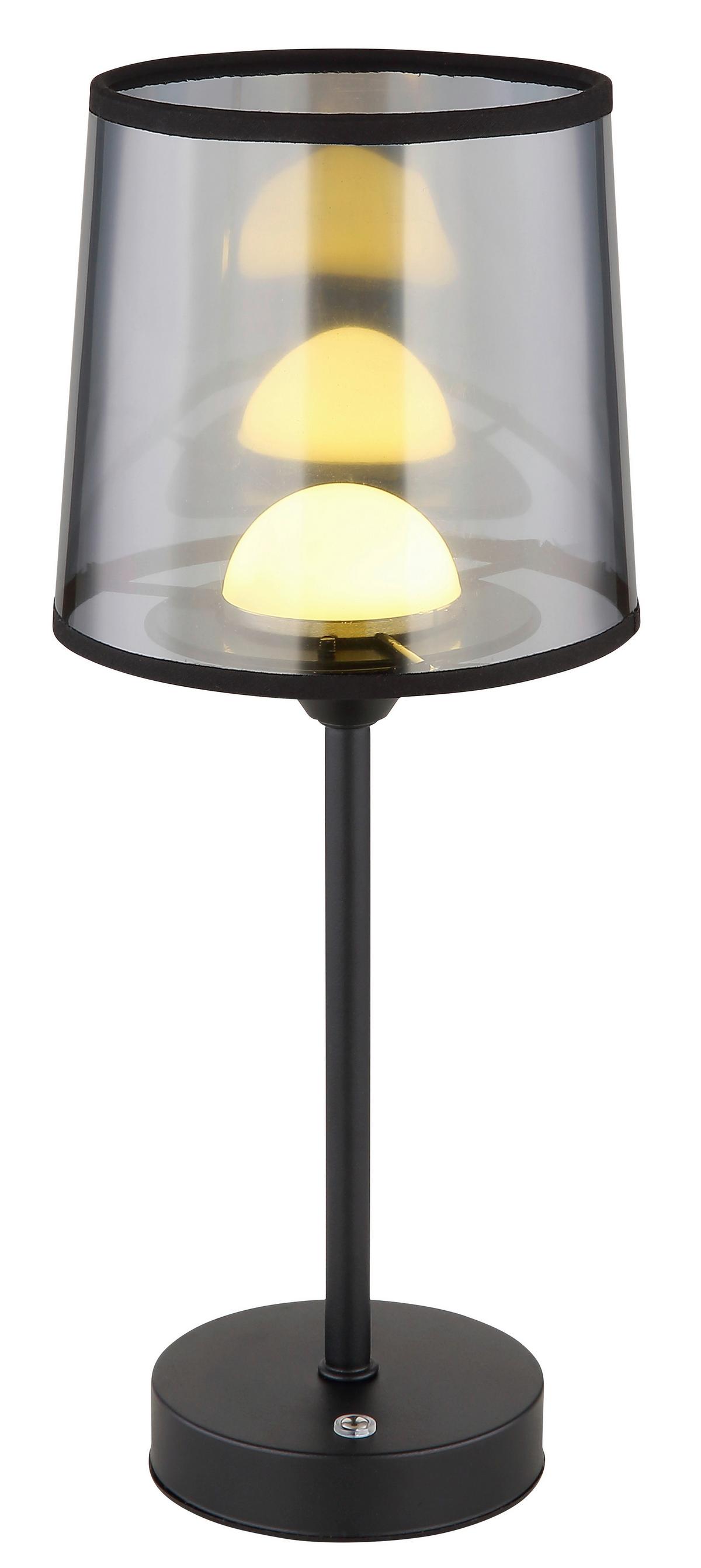 Akku-tischleuchte 21008s - Transparent/Schwarz, Design, Kunststoff/Textil (14/35cm) - Globo