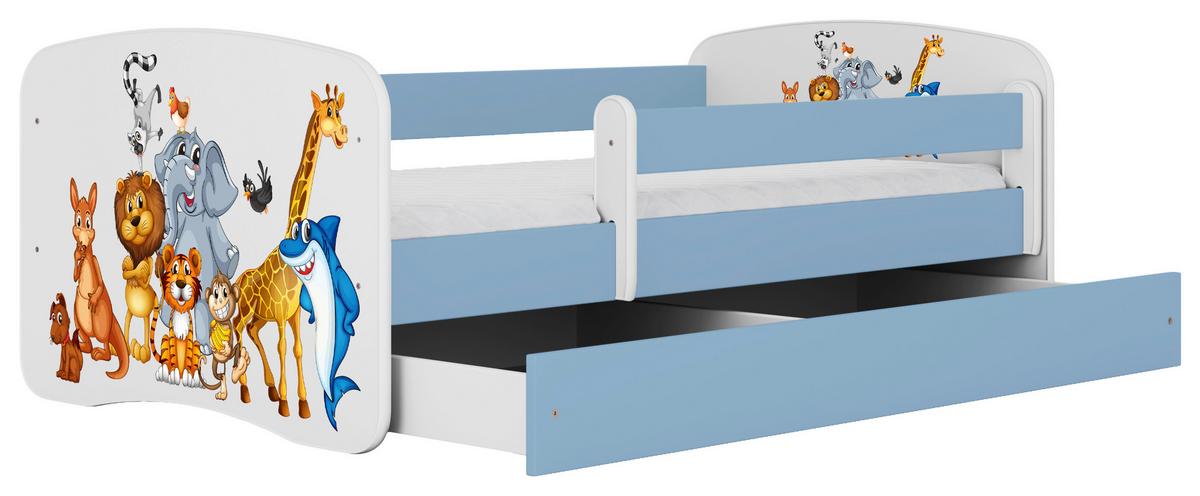 Kinder-/Juniorbett Babydreams inkl. Matratze 80x160 - Blau/Birkefarben, MODERN, Holz/Holzwerkstoff (80/160cm) - MID.YOU