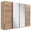 Schwebetürenschrank M. Spiegel 350cm Level 36 A, Eiche - Eichefarben, Basics, Glas/Holzwerkstoff (350/216/65cm) - MID.YOU
