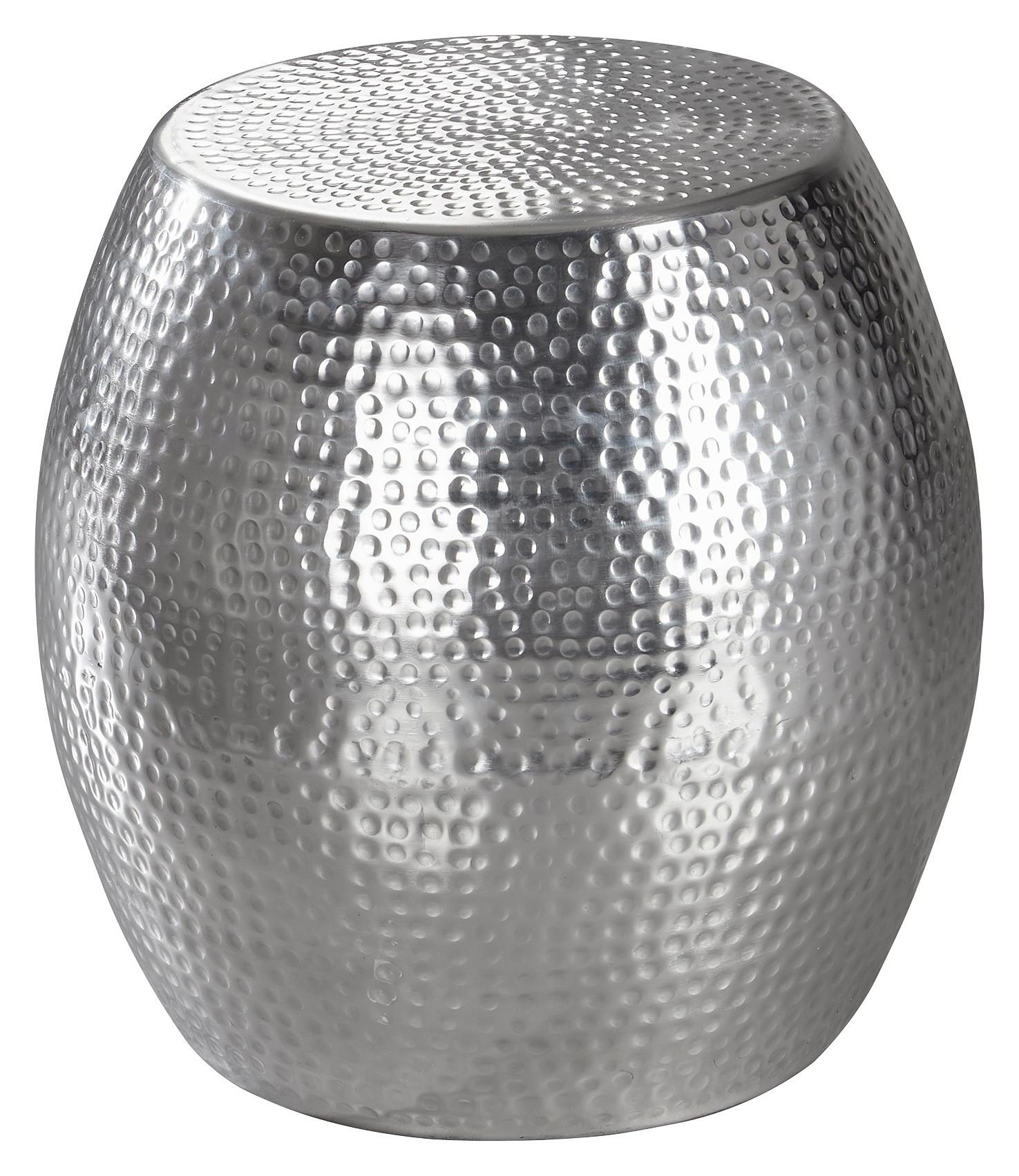 Beistelltisch Orientalisch Rund Pedro, Silberfarben - Silberfarben, LIFESTYLE, Metall (42/42/42cm) - MID.YOU