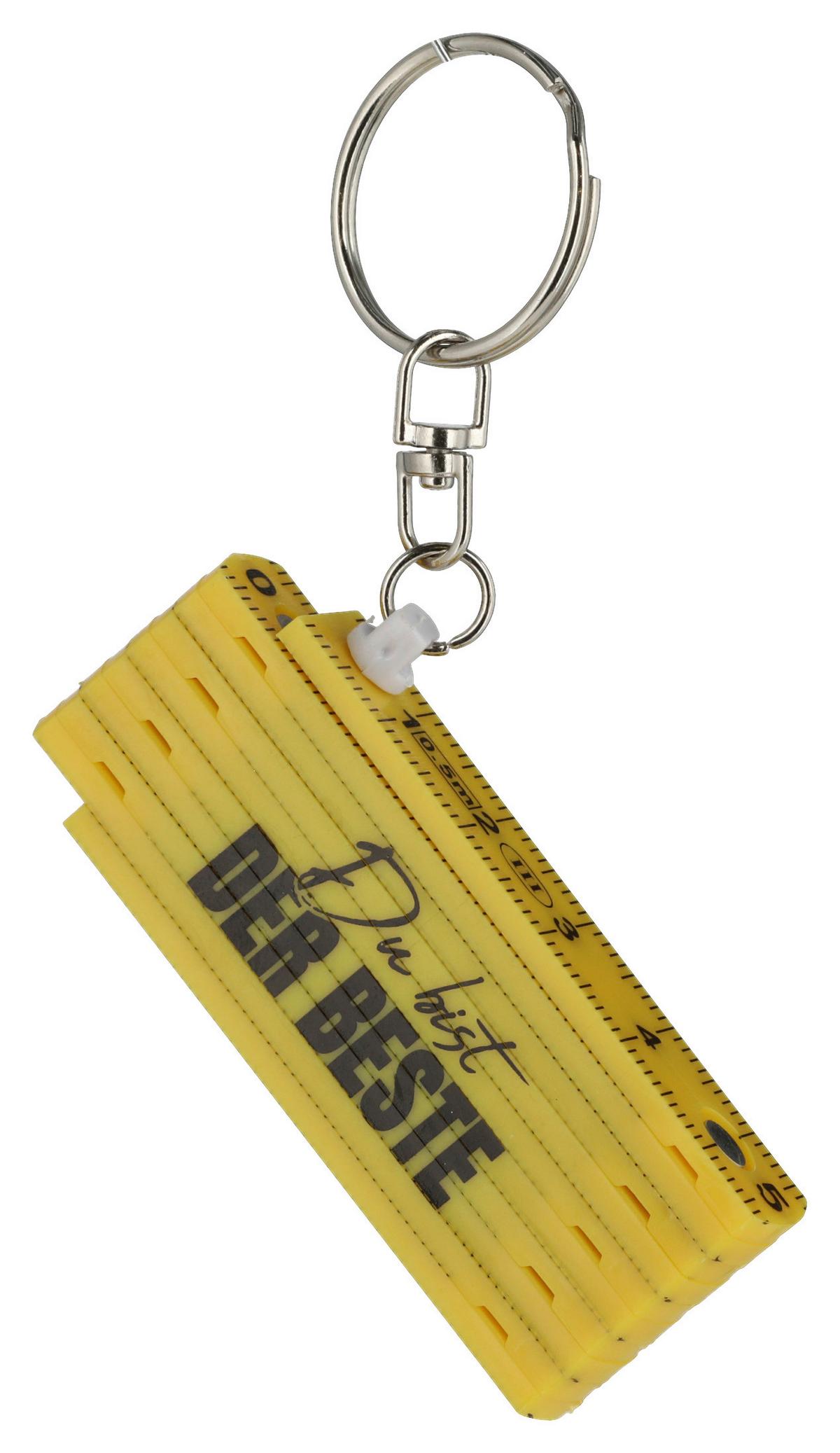 Schlüsselanhänger Zollstock - Gelb/Schwarz, Basics, Kunststoff (6,5/1,3/2,4cm)