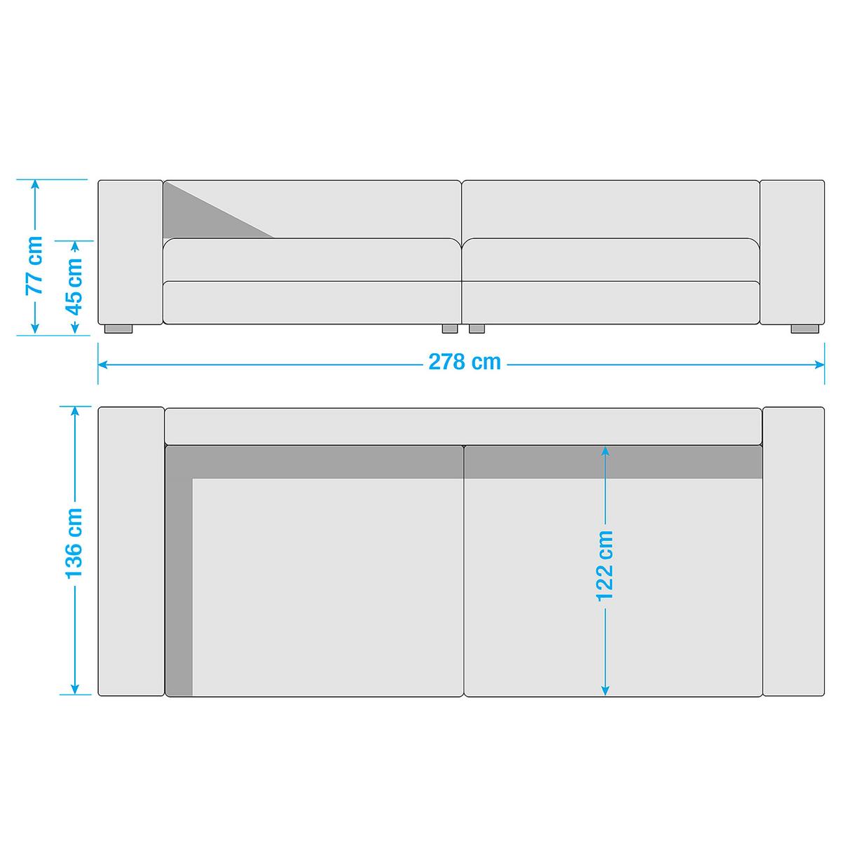 Bigsofa Naomi Braun B: 284 Cm - Schwarz/Braun, Design, Textil (284/94/148cm) - Livetastic