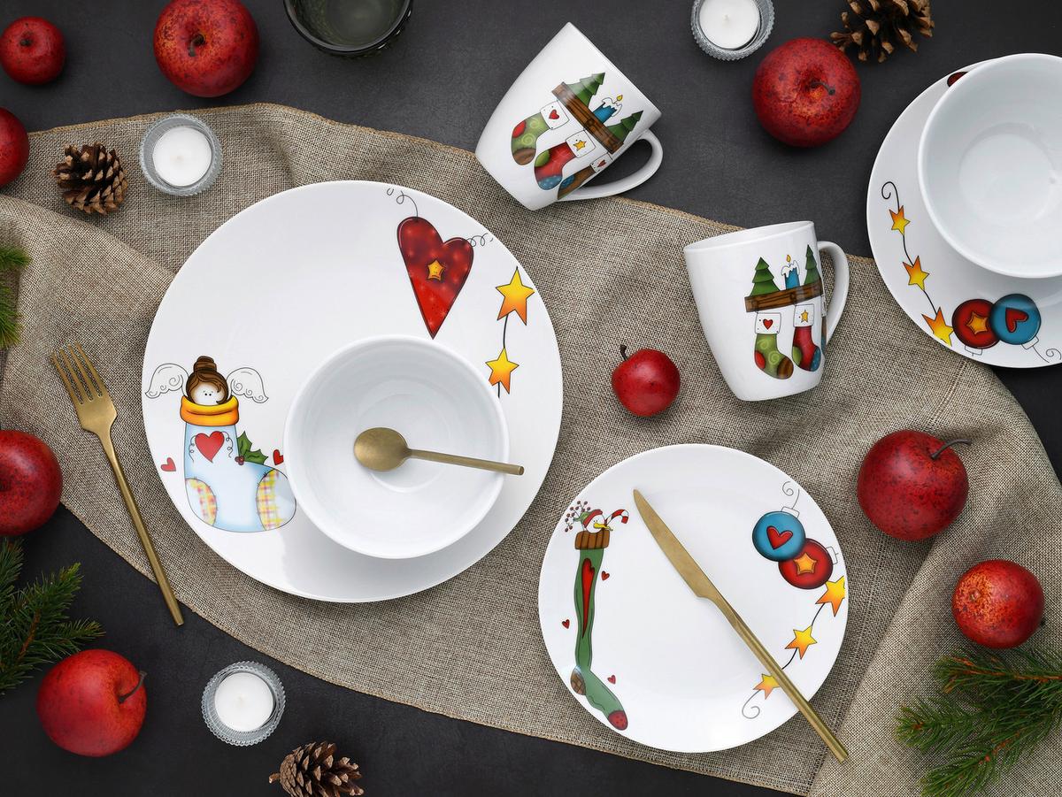 Kombiservice Luna 16-Teilig - Basics, Keramik (34/31,5/33cm) - Creatable