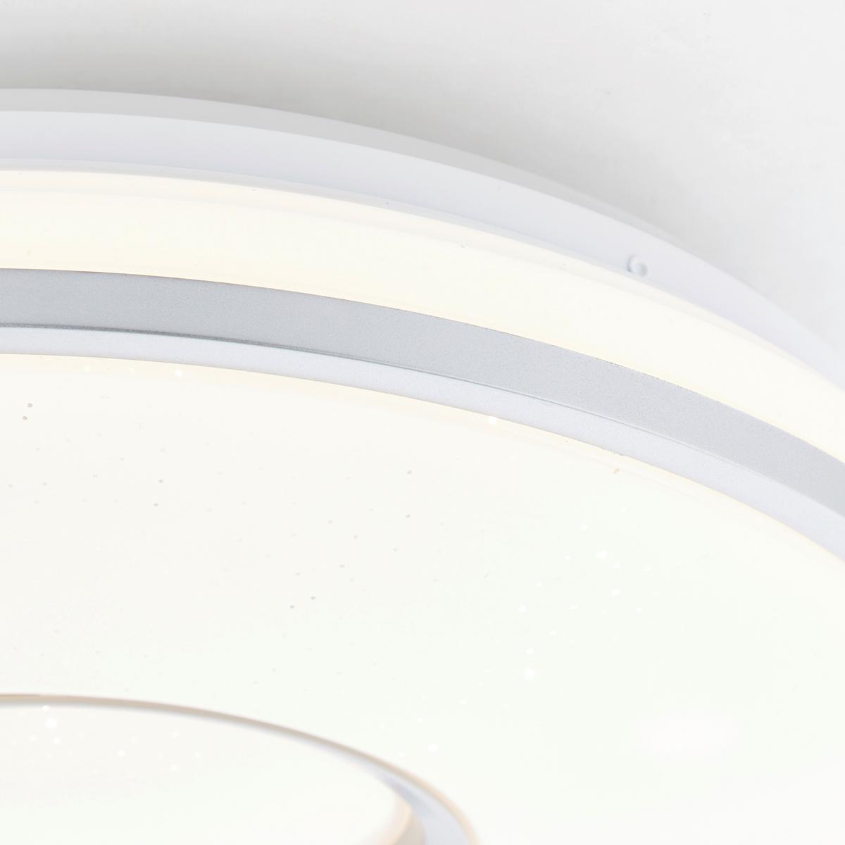 Led-deckenleuchte Visitation Ø 39 Cm Mit Sternenhimmel - Silberfarben/Weiß, Design, Kunststoff/Metall (39/10,3cm) - Brilliant