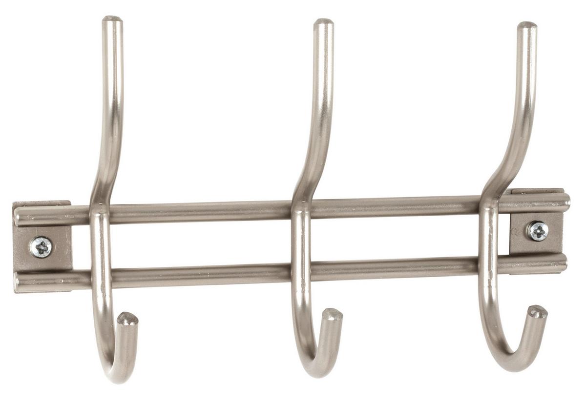 LIŠTA S HÁČIKMI EIDER 3 - farba ušľachtilej ocele, Modern, kov (22/14/8cm)