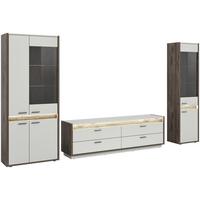 Wohnwand Nox Oak Dekor, Hellgrau Nb - Design, Glas/Holzwerkstoff (350/198/43cm) - MID.YOU