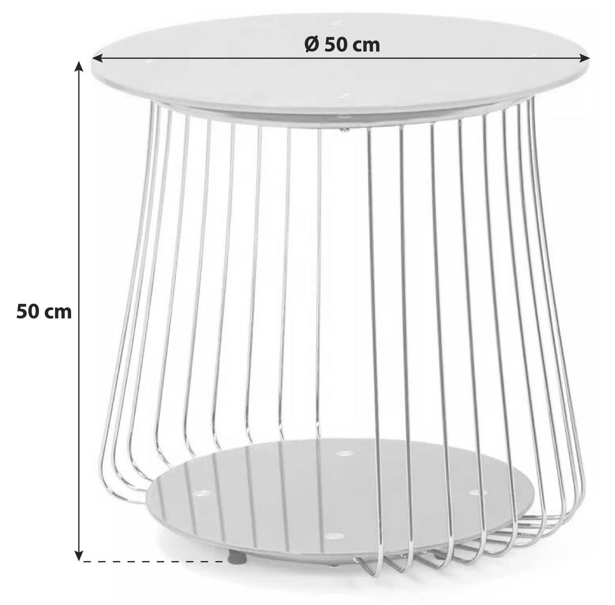 Couchtisch Rivoli Silberfarben - Silberfarben, Basics, Glas/Metall (50/50/50cm) - MID.YOU