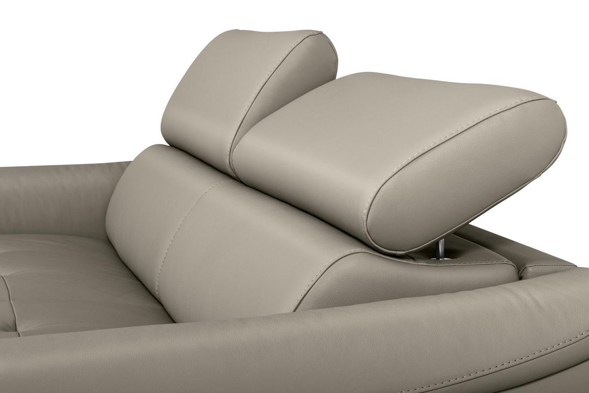 Schlafsofa Pafos Schlammfarben Lederlook, Rindsleder B: 203cm - Schlammfarben, Design, Leder/Textil (203/77-98/103cm) - MID.YOU