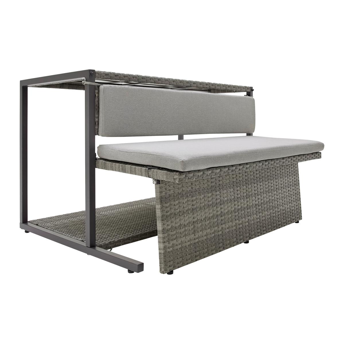 Sada na balkon MARIO hnědá - šedavě hnědá, Moderní, kov/textil (120/75/105cm) - Bessagi Garden
