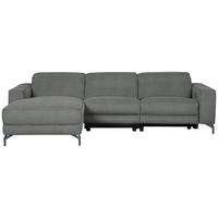 Ecksofa Michelle Grau S: 108x278 cm - Schwarz/Grau, Design, Textil (176/278cm) - Livetastic