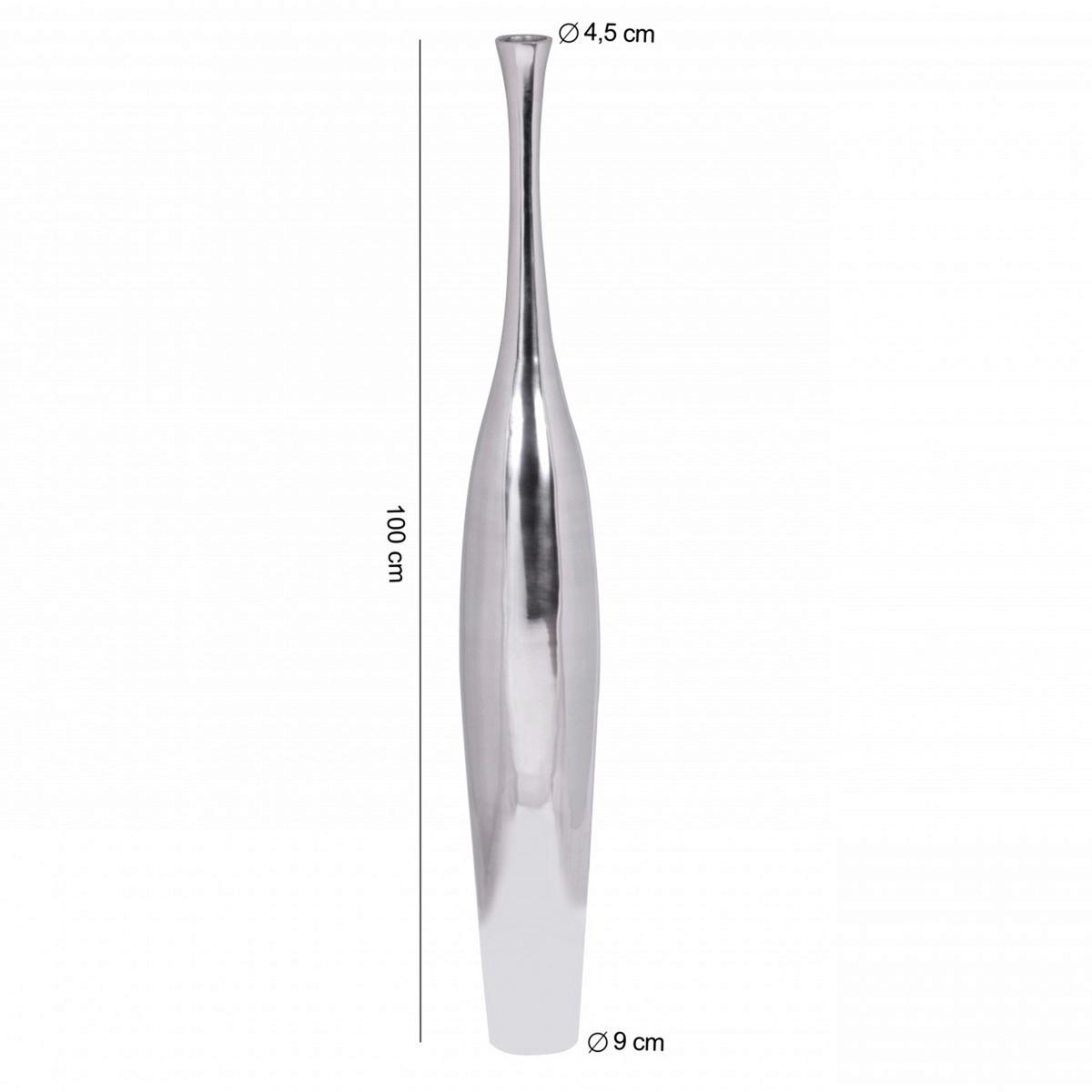 Dekoračná váza WOHNLING strieborná - strieborná, Modern, kov (13/100/13cm) - MID.YOU