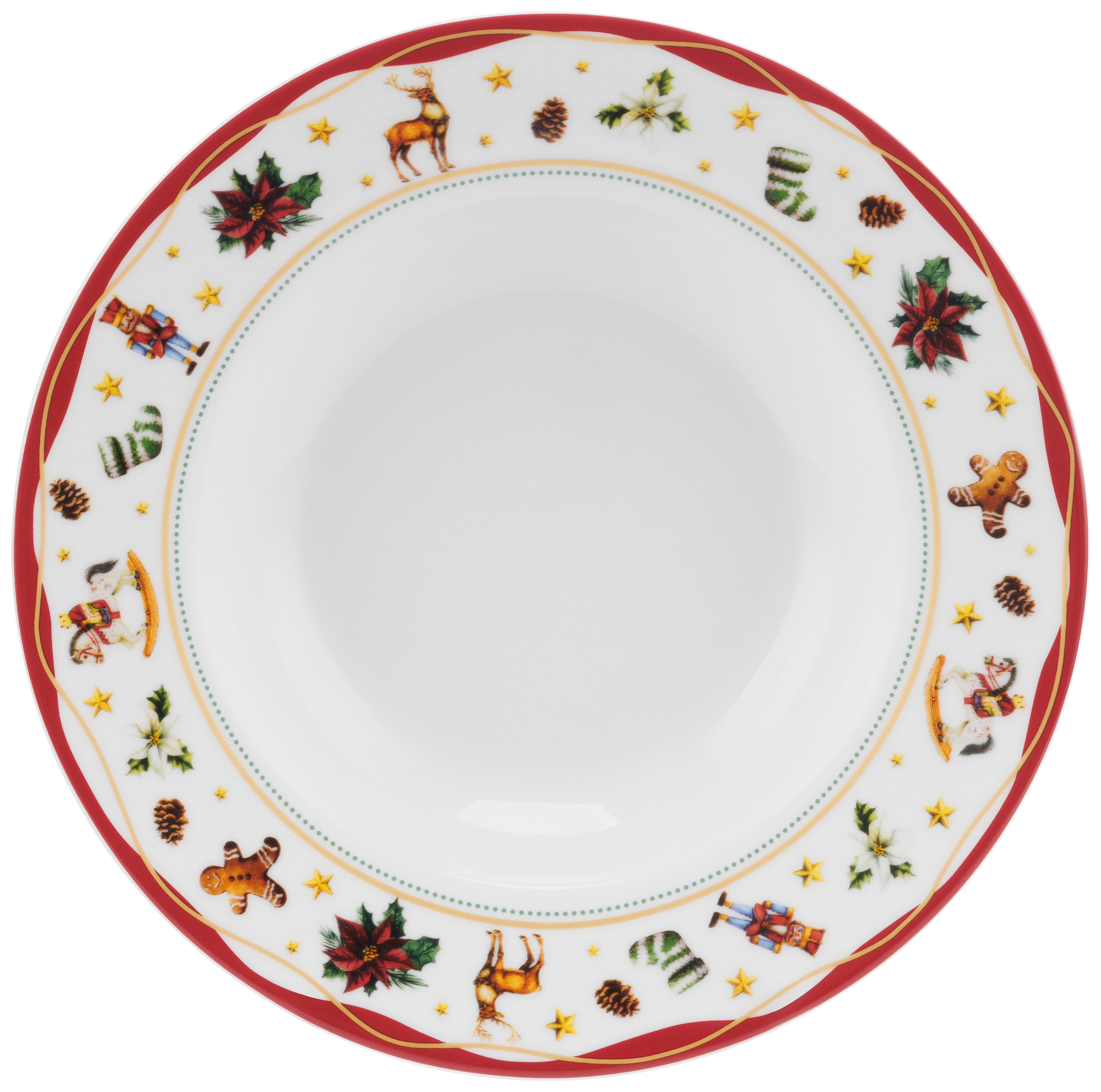 SUPPENTELLER Stella - Rot/Weiß, Basics, Keramik (21,3/3,6cm) - James Wood