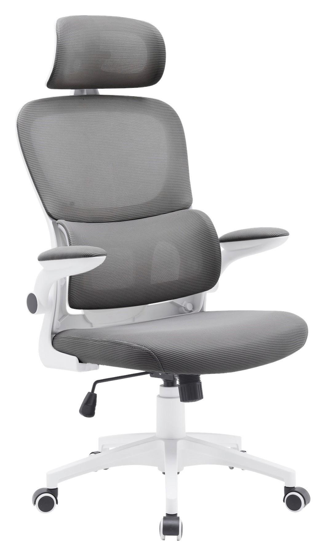 Kancelářske křeslo GARY 2 - šedá/bílá, Moderní, textil/plast (62/115-125/65cm) - Based