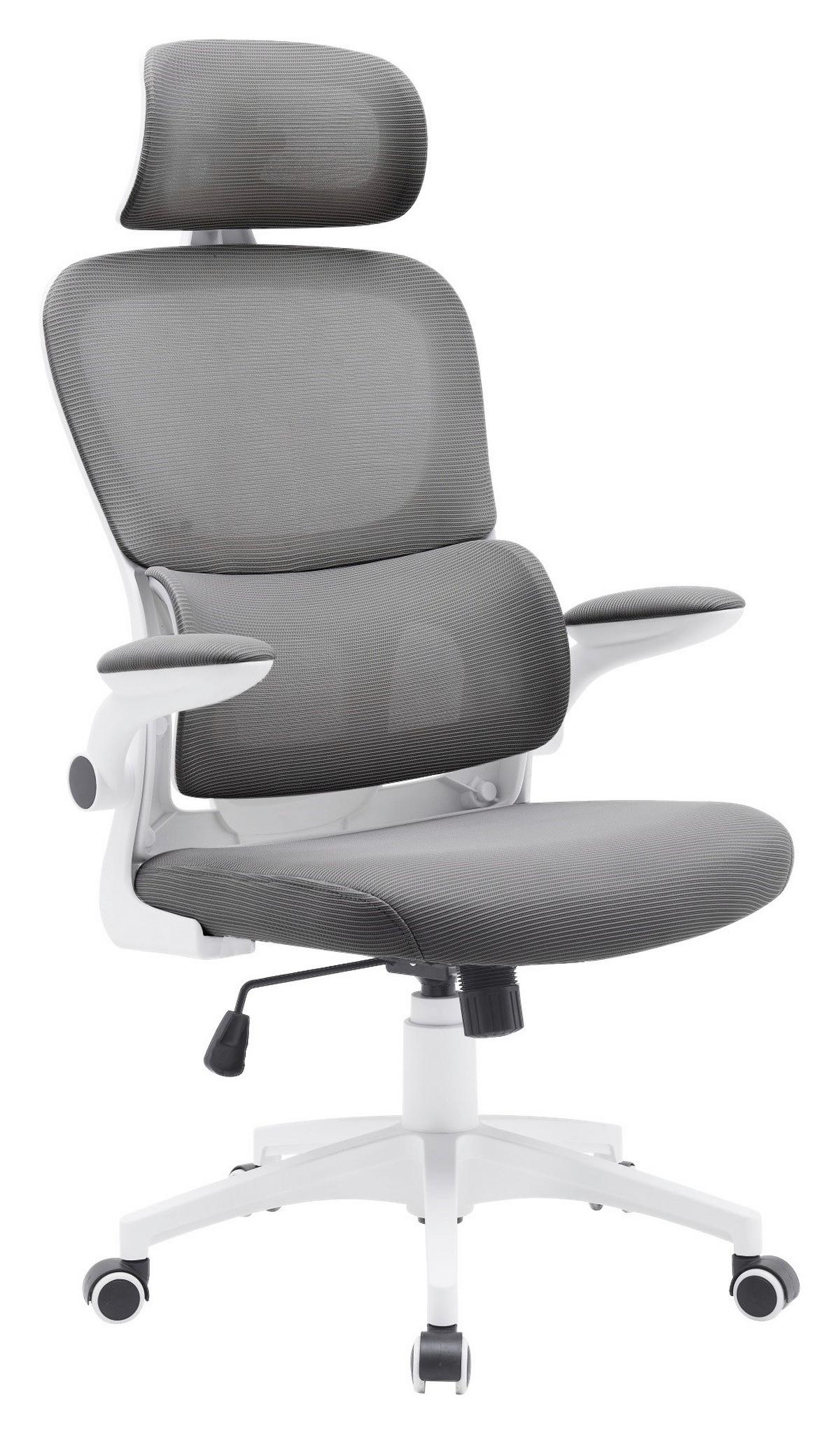 Kancelářske křeslo GARY 2 - šedá/bílá, Moderní, textil/plast (62/115-125/65cm) - Based
