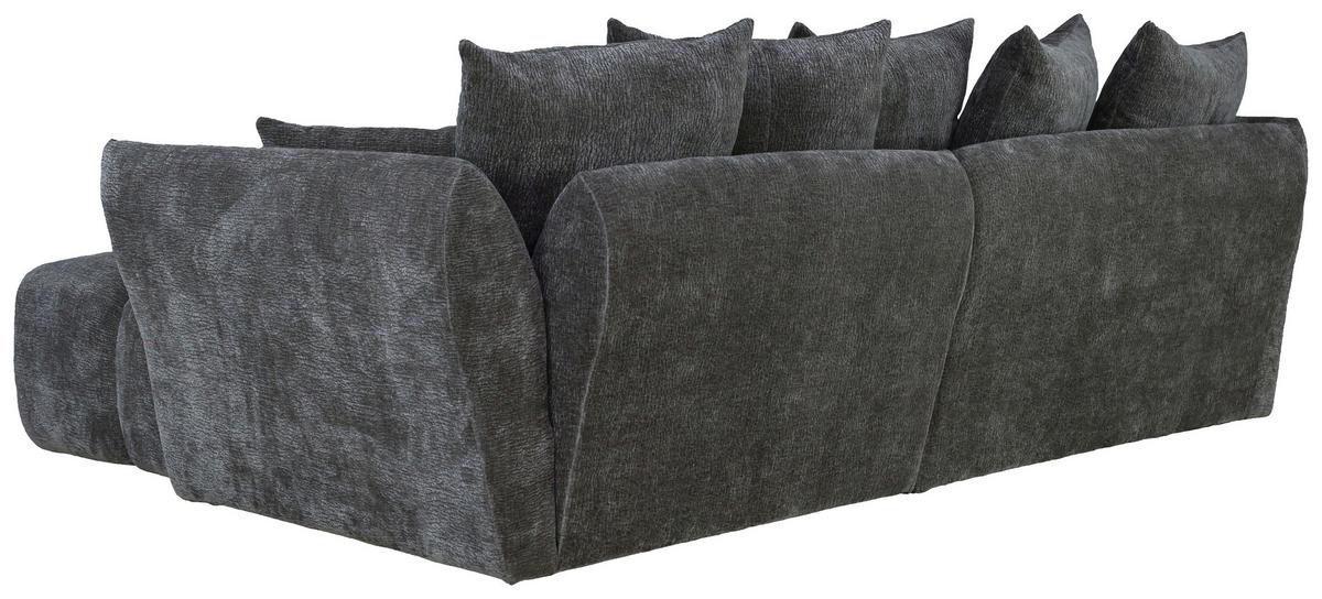 Univerzálna sedačka CAMMELLIO, grafitová ženilka, 7 vankúšov - čierna/grafitová, Modern, textil (296/189cm) - Mömax