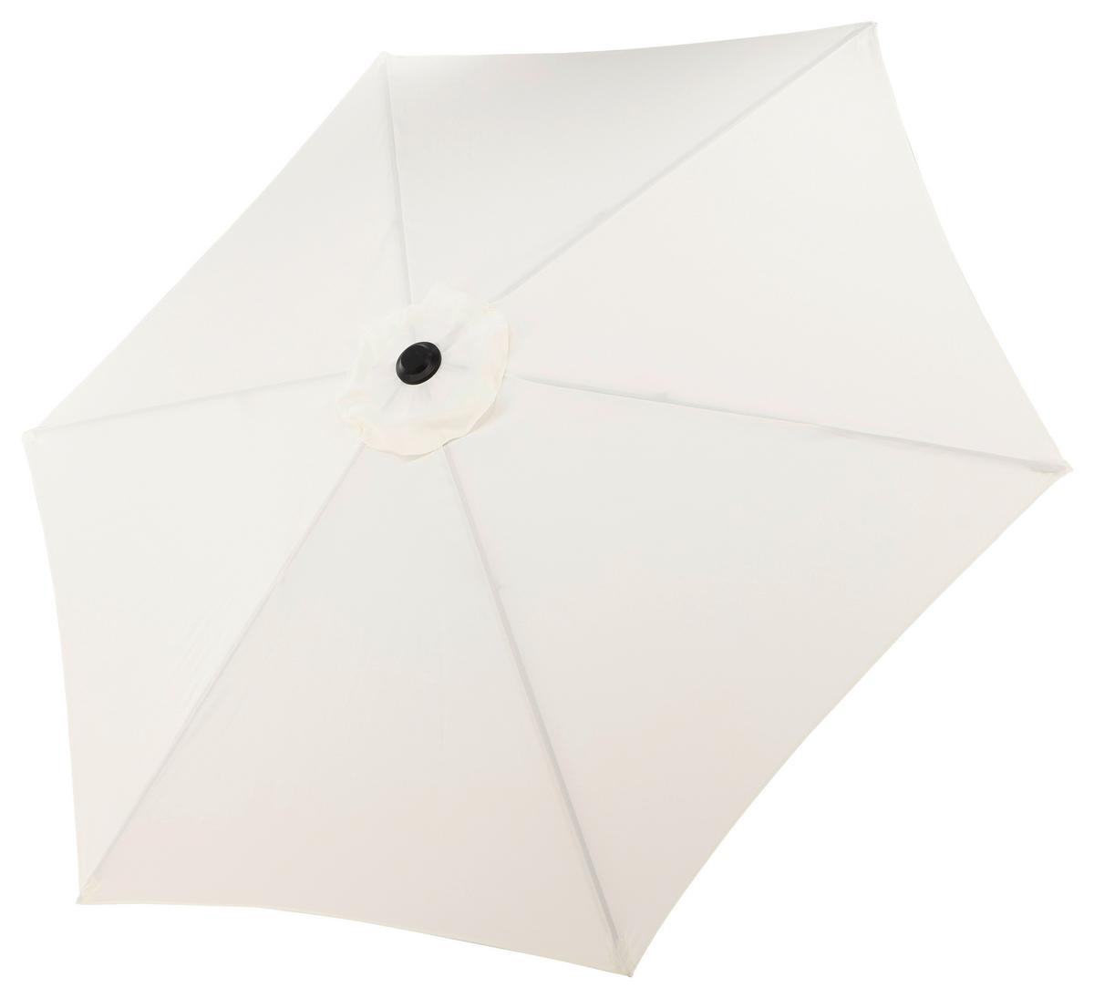 Sonnenschirm Leeds DM: 300cm H: 243cm Weiß - Ecru/Grau, KONVENTIONELL, Textil/Metall (300/300cm) - Gardenson