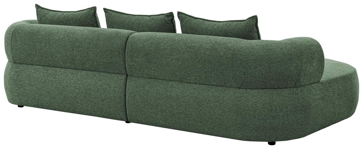 Ecksofa Ferro Grün S: 156x256 Cm - Schwarz/Grün, Design, Textil (156/256cm) - Livetastic
