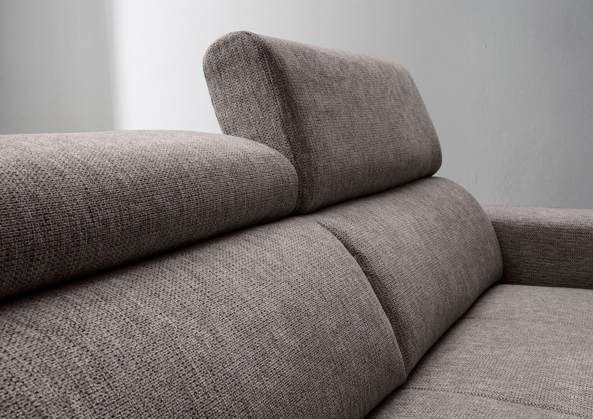 Ecksofa Intera Graubraun S: 188x276 Cm - Graubraun/Schwarz, KONVENTIONELL, Textil (188/276cm) - Livetastic