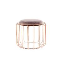 Beistelltisch/Pouf 2 in 1 Comfortable Rosé/Dunkelviolett - Violett/Kupferfarben, Basics, Glas/Holzwerkstoff (50/50/45cm) - Kayoom