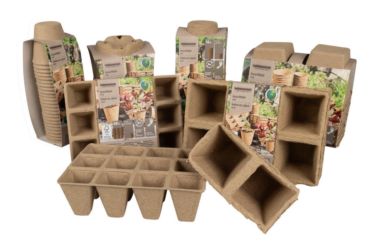 Anzuchttopf 07749 Anzucht-Toepfe 11,5cm - Braun, Basics, Papier (11,5/14/11,5cm) - Windhager