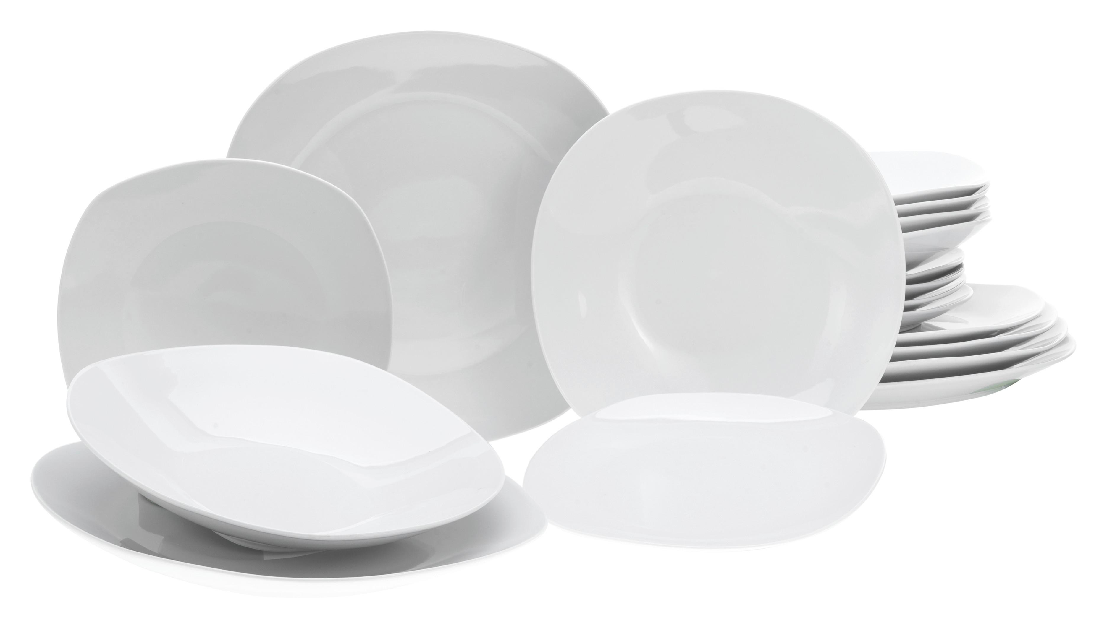 Jídelní souprava 18-dílná - bílá, Basics, keramika - Creatable
