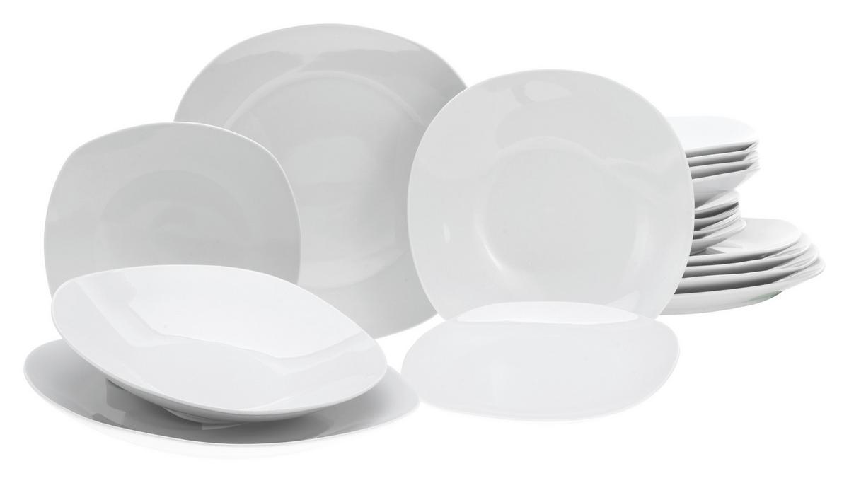 Jedálenský servis 18-dílná - biela, Basics, keramika - Creatable