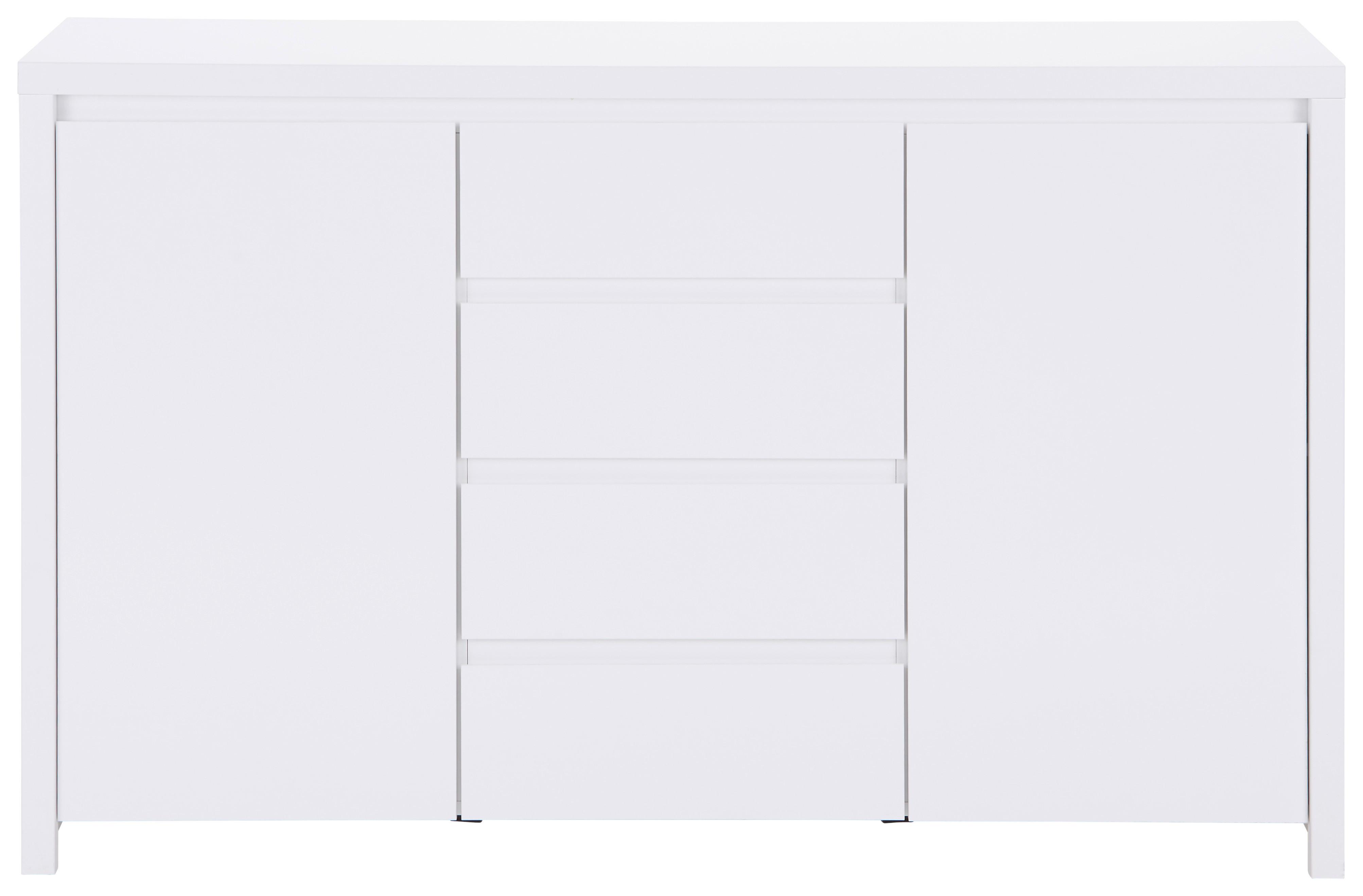 Kommode B: 143 cm Mit 2 Türen Larios, Weiß - Weiß, MODERN, Holzwerkstoff (143/91/40cm)