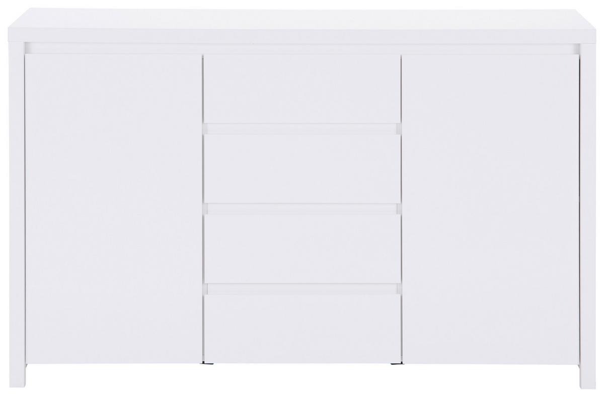 Kommode B: 143 cm Mit 2 Türen Larios, Weiß - Weiß, MODERN, Holzwerkstoff (143/91/40cm)