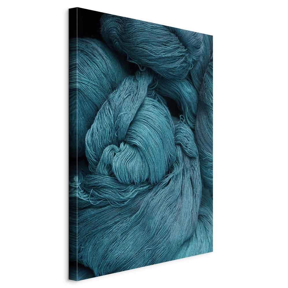 Leinwandbild Melancholic Wool Schwarz Hellblau B: 40 cm - Schwarz/Hellblau, Basics, Holzwerkstoff/Textil (40/60/1.2cm) - artgeist