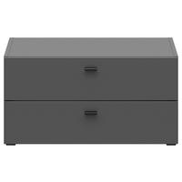 Kommode 2 Laden, B: 64 cm Sixty-Four ,graphitfarben - Schwarz/Graphitfarben, Trend, Holzwerkstoff (64/32/35cm)