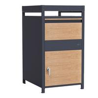Paketbox anthrazit, braun L: 68 B: 80 H: 124 - Anthrazit/Braun, LIFESTYLE, Metall (68/80/124cm)
