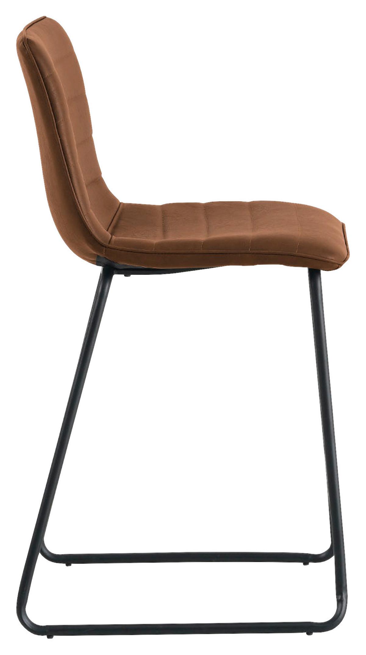 Barhocker-set Milan - Cognac/Schwarz, KONVENTIONELL, Kunststoff/Textil (49/98/54,5cm) - MID.YOU