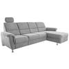 Ecksofa Parole Grau S: 292/165 cm - Chromfarben/Grau, KONVENTIONELL, Textil (292/165cm) - Livetastic