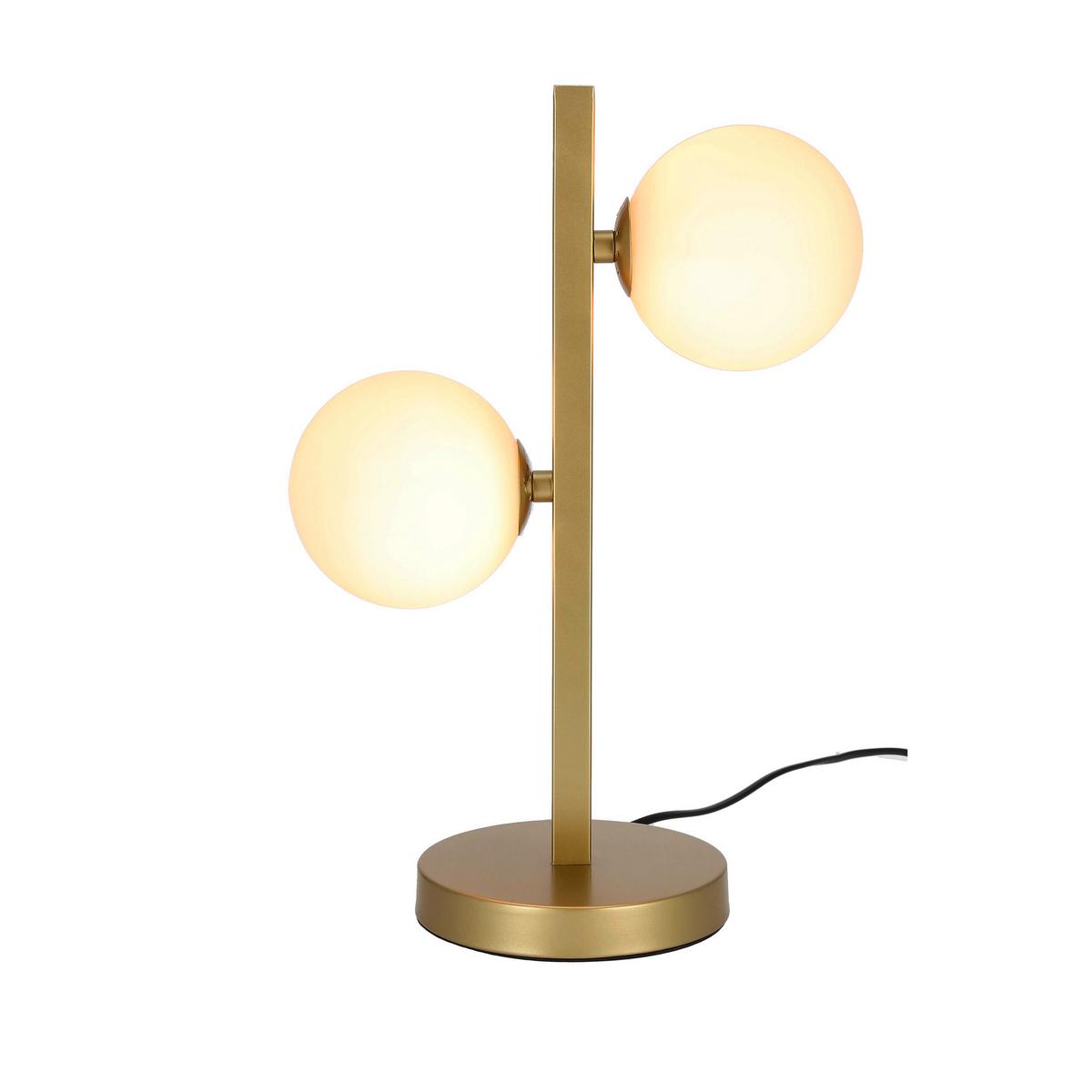 Tischleuchte 42-73433 - Messingfarben, KONVENTIONELL, Glas/Metall (28/16/42cm)