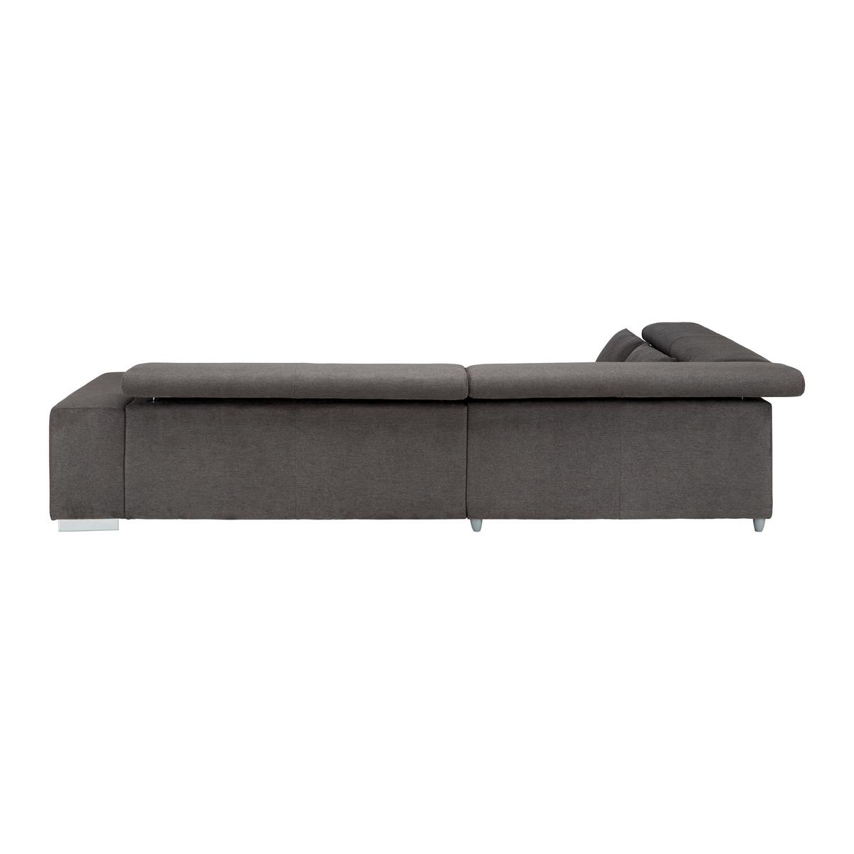 Sedacia súprava Orion, sivá - ľavé prevedenie - sivá/chrómová, Modern, kov/textil (310/70-88/225cm) - Bessagi Home