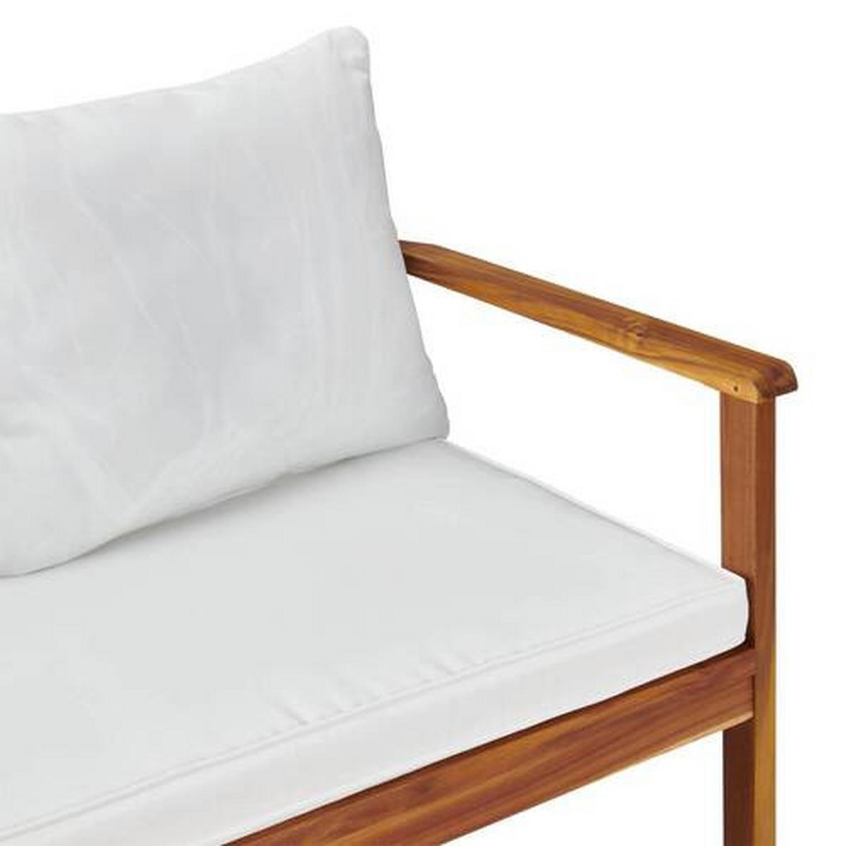 TERASOVÁ SEDACÍ SOUPRAVA KRISTEN - bílá/barvy akácie, Moderní, dřevo/textil (120/72/75cm) - Modern Living