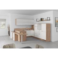 U-küche Lp4050 Weiß/ Eiche 255x294x298 Cm Mit Griffen - MODERN, Holzwerkstoff (255/294/298cm) - Impuls