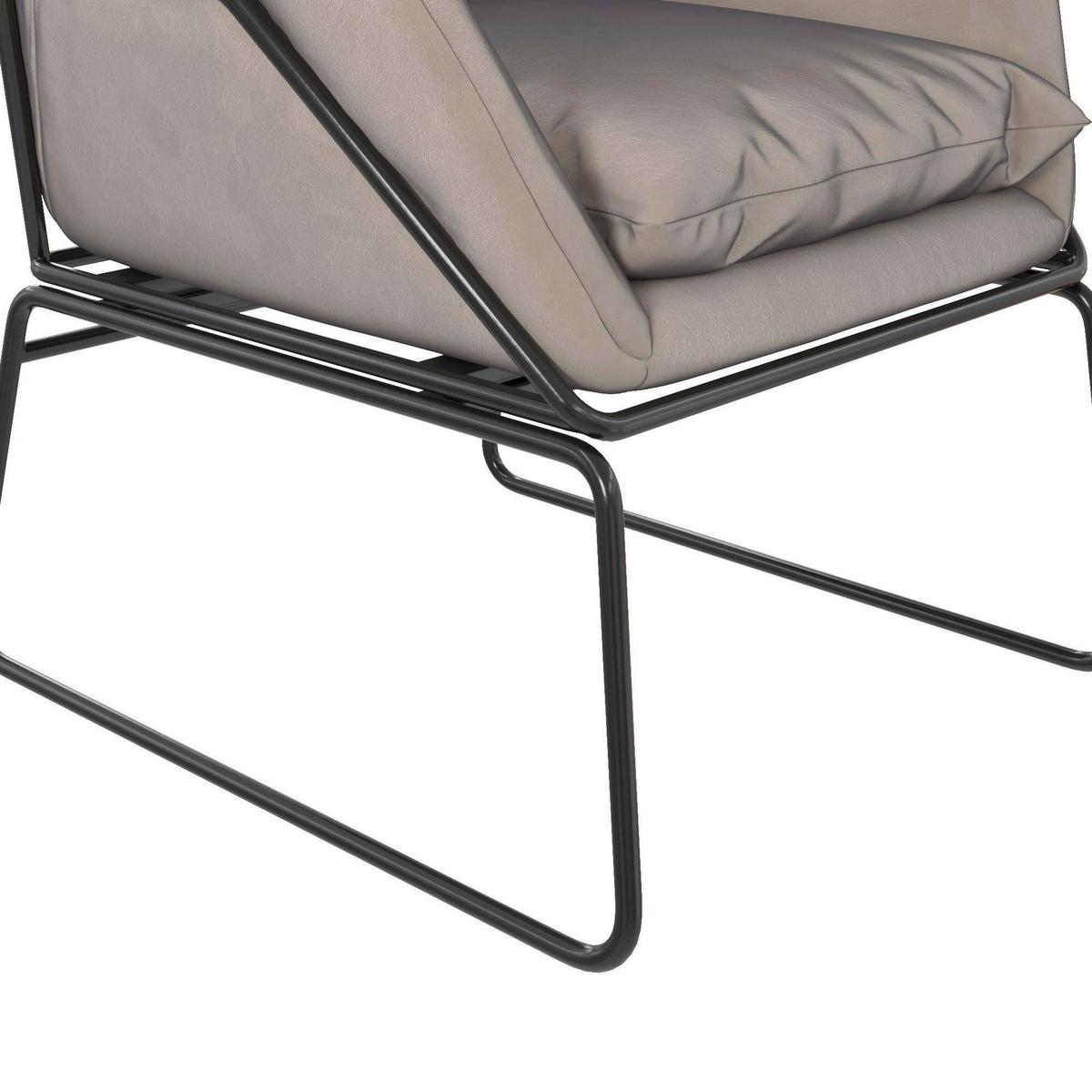 Stuhl Avery Grau Gepolstert - Schwarz/Grau, Design, Textil/Metall (71/81/66cm) - MID.YOU